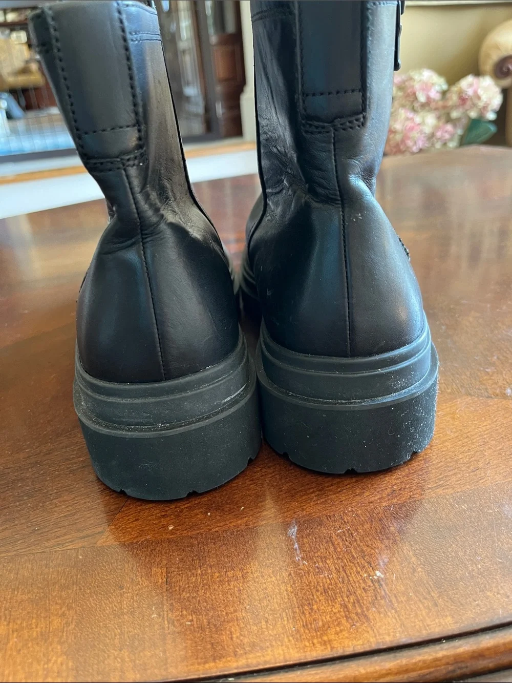 Vince Black Leather Zip Chelsea Boots